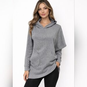 Brand Unk Gray Capped Hooded Sweatshirt with Pocket